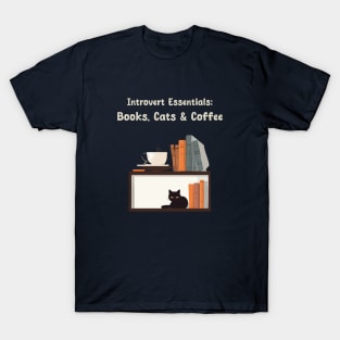 Coffee, Cats and books T-Shirt